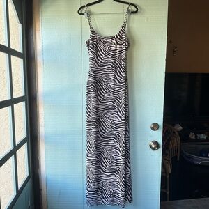 Princess Polly Black and White Zebra Maxi Dress